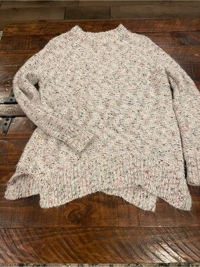 Mossimo Supply Co. Ivory Speckled Crewneck Sweater with Subtle Multicolor Flecks